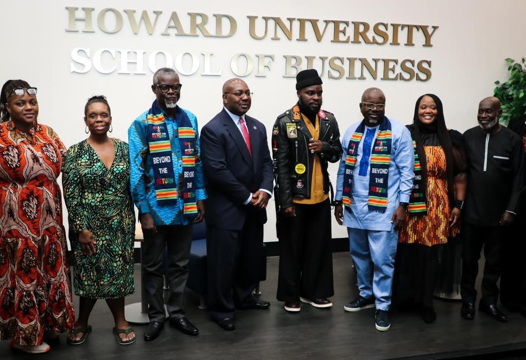M.anifest (fourth right) with guests at Howard University