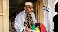 Di leader of di Indigenous People of Biafra (IPOB), Nnamdi Kanu
