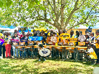 Members of Lions International, together with the staff of New Juaben SHS