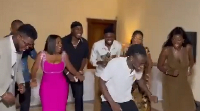 Gideon Mensah dancing at Thomas Partey's party