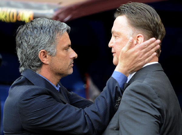 Jose (L) and Van Gaal (R) are former managers of Manchester United