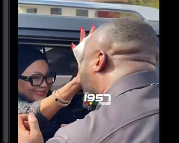 A screengrab of Lordina wiping Basintali's face