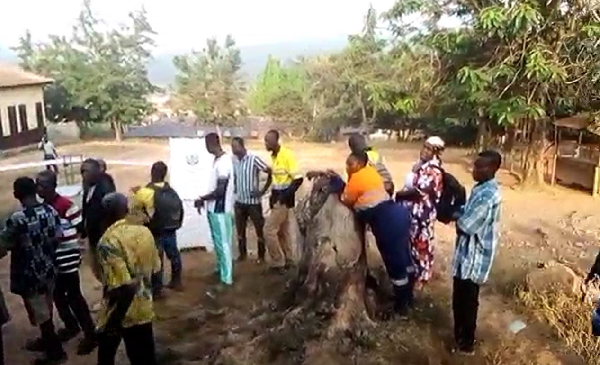 Residents in queue ready to cast their vote