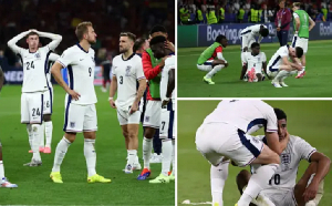 England players in agony after losing another Euros final