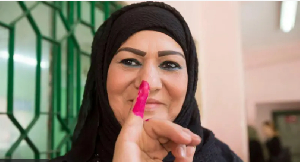 Egyptian woman inky finger show say she don vote