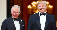 US President Donald Trump (R) with King Charles