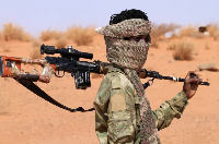 An armed defector from the paramilitary Rapid Support Forces (RSF)