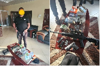 WO II David Kofi Brew with some of the items seized from him during his arrest