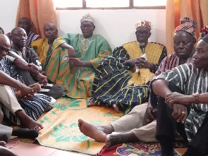 The paramount chief of Bole and other chiefs who visited the new Overlord of Gonja