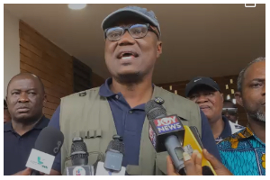 Dr Ayew Afriye addressing the press during the Minority's visit to Afari Military Hospital Dr Ayew Afriye addressing the press during the Minority's visit to Afari Military Hospital
