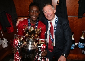 A photo of Danny Welbeck and Sir Alex Fergusson