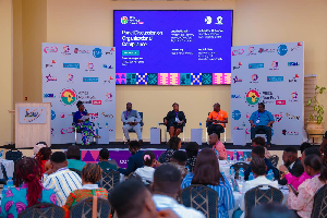 Veronica Mensah (third from L) among other panel members