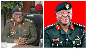 Maj Gen Thomas Oppong Peprah(R) was replaced by Lt Gen William Agyapong (L)