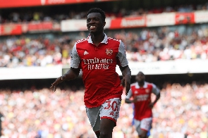 Eddie Nketiah scored Arsenal's third goal against West Ham