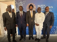 Ken Ofori-Atta (2nd from right) with stakeholders at the IMF Annual Meetings being held in Morocco