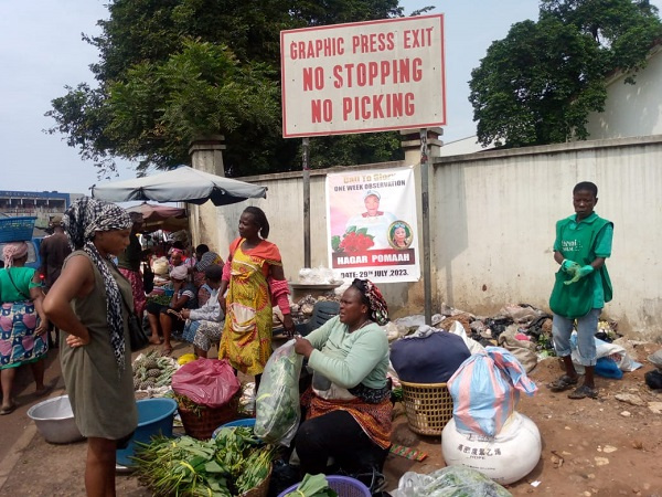 The traders display all types of foodstuffs