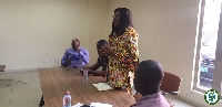 Mayor of Accra, Hon. Elizabeth Naa Kwatsoe Tawiah Sackey engaging with stakeholders
