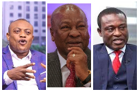 Maurice Ampaw (L), President John Mahama (M) and Kissi Agyebeng (R)