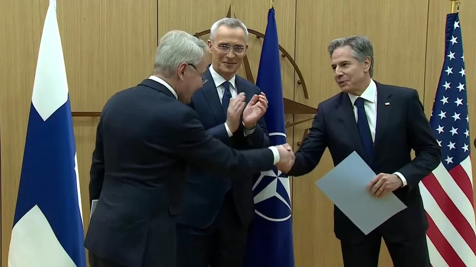 Finland don become di 31st member of di Nato security alliance