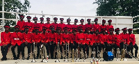 Members of the OLP Girls’ SHS army cadet band