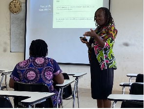 Solace Yawa Asafo speaking at the event