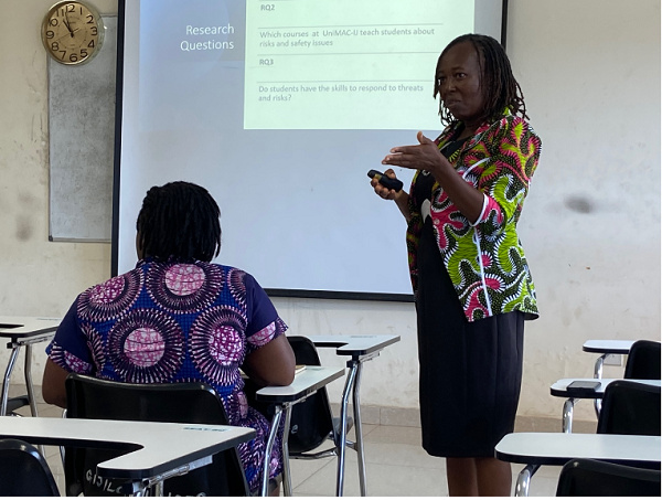 Solace Yawa Asafo speaking at the event