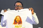 Angel Asiamah unveils T-shirt to welcome Nana Agradaa from prison