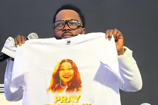Angel Asiamah unveils T-shirt to welcome Nana Agradaa from prison