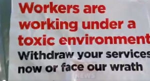 A screenshot of a message sighted in the video