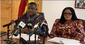 Samuel Nartey George, the Minister of Communications (L) and Dr Agnes Naa Momo Lartey Samuel Nartey George, the Minister of Communications (L) and Dr Agnes Naa Momo Lartey