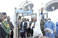 Major General Yusuf (2nd from left) with others during inspection of the newly-built facility