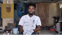 Konboye Ebipade Eugene na 29-year-old wey dey use slippers to make art