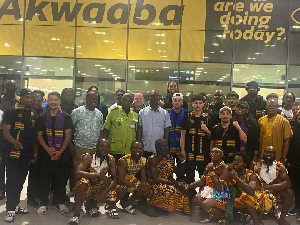 Detroit Golden Gloves and Ghana Boxing Federation officials at the Accra International Airport