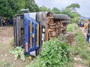 The tipper truck involved in the accident