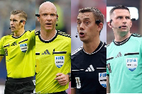 L-R Letexier, Anthony Taylor, Clement Turpin and Michael Oliver