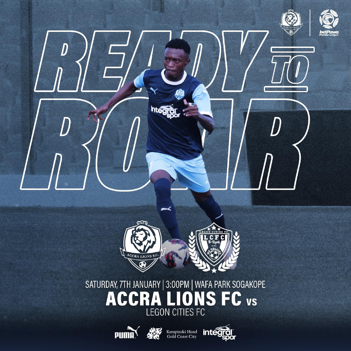 Flyer of the Accra Lions vs. Legon Cities clash