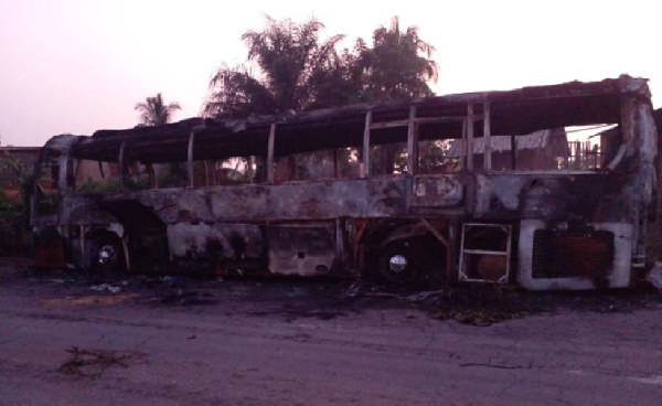 All passengers on the bus escaped unhurt