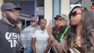 The woman confronted the Ghanaian in SA