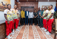 President Akufo-Addo with officials and athletes of the national armwrestling team