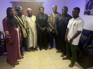 Hajia Zuwera in a group picture with leaders of the youth group