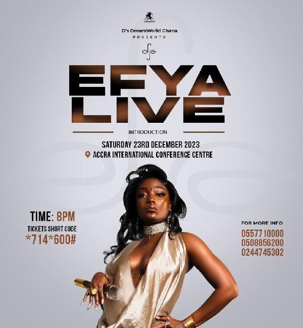 Efya Live will be held on December 23, 2023