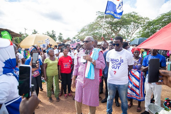 Boakye Agyarko speaking in one of the communities