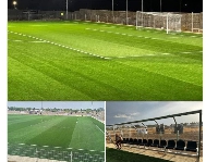 The astroturf is under the FIFA goal-forward 1 project