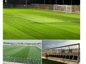 The astroturf is under the FIFA goal-forward 1 project