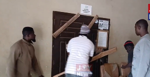 The group reportedly sealed the entrances to the NIA and NSS offices using nails and wooden boards
