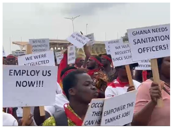 The protesters with their placards registering their concerns