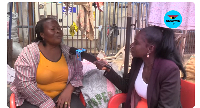 Hannah Hagan seated with GhanaWeb's Victoria Kyei Baffour