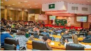 Delegates attending a session at the Pan-African Parliament in Johannesburg, South Africa
