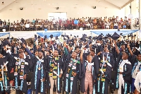 The graduating class during the ceremony