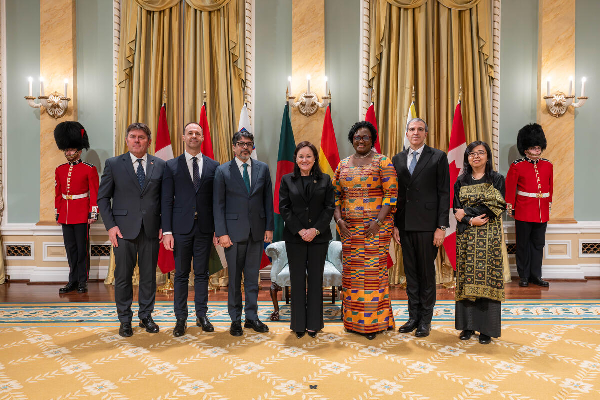 New heads of mission have presented their credentials to  Mary Simon, Governor General of Canada